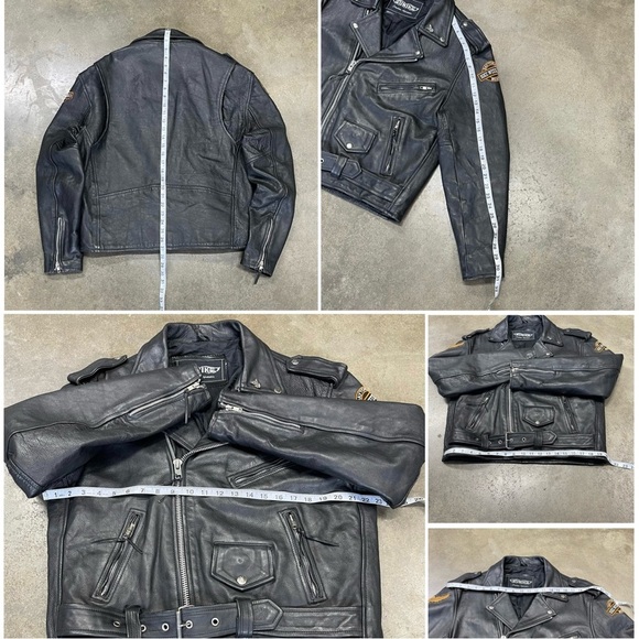 Unik Black Leather Motorcycle Jacket Asymmetrical Design - Picture 8 of 9